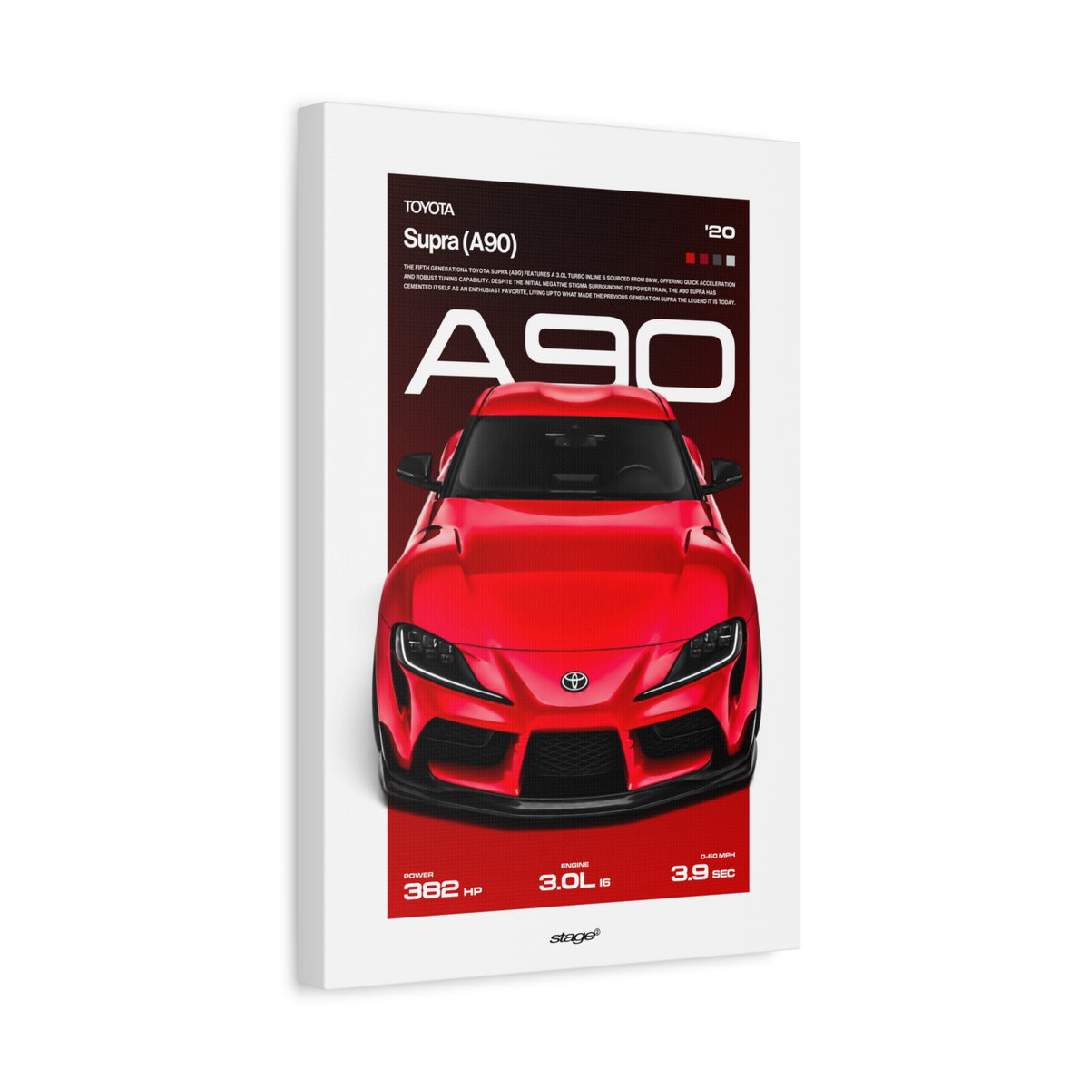 TOYOTA SUPRA A90 - CANVAS POSTER