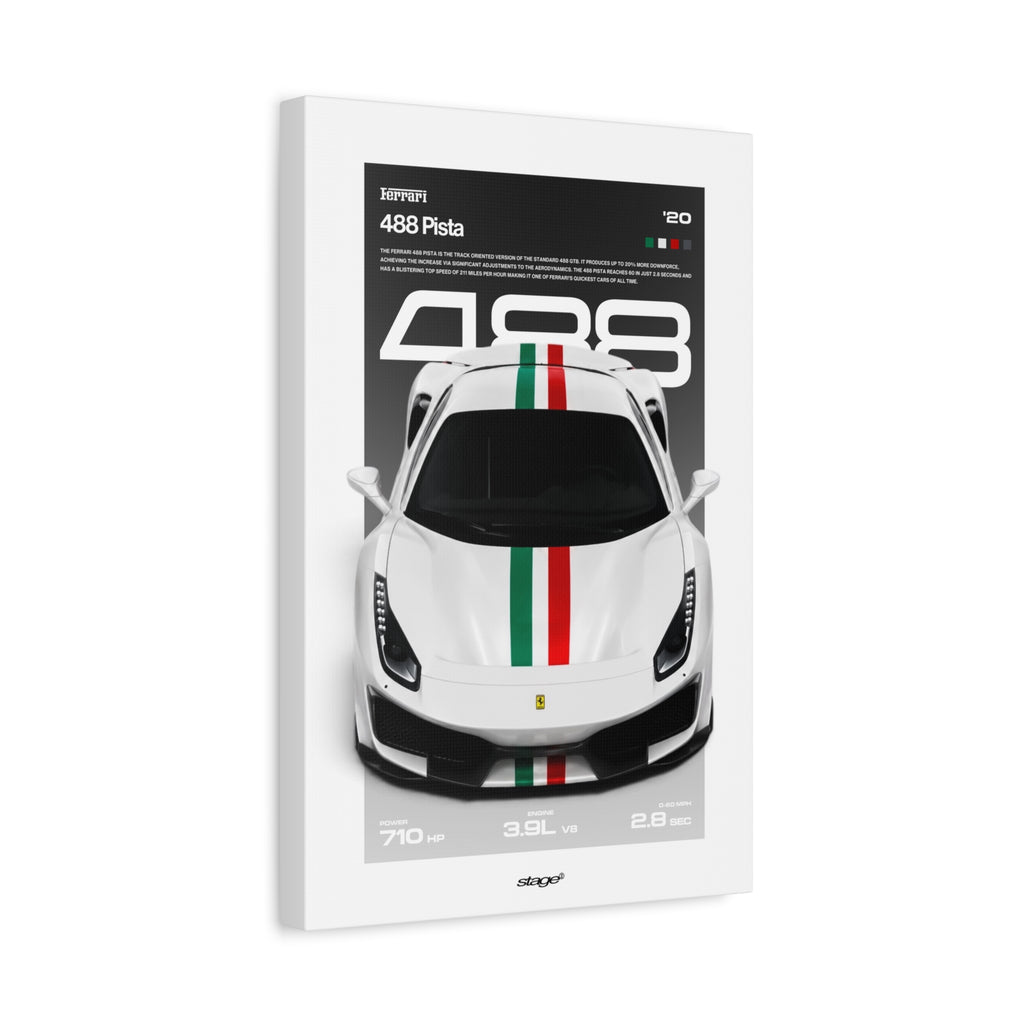 FERRARI 488 PISTA - CANVAS POSTER