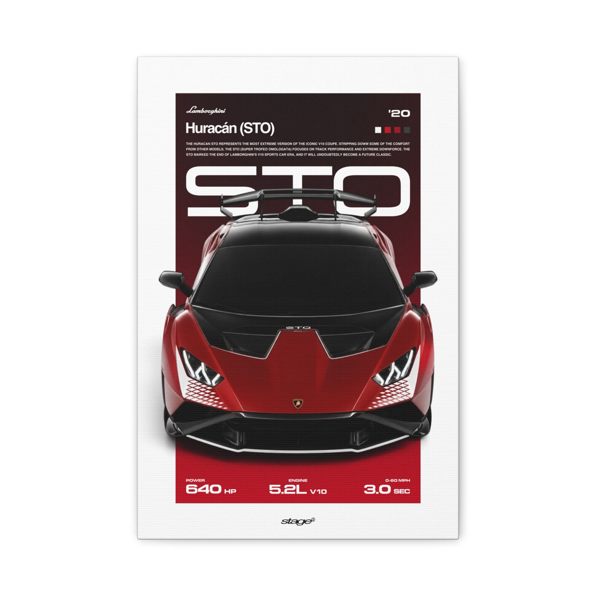 LAMBORGHINI HURACÁN STO - CANVAS POSTER