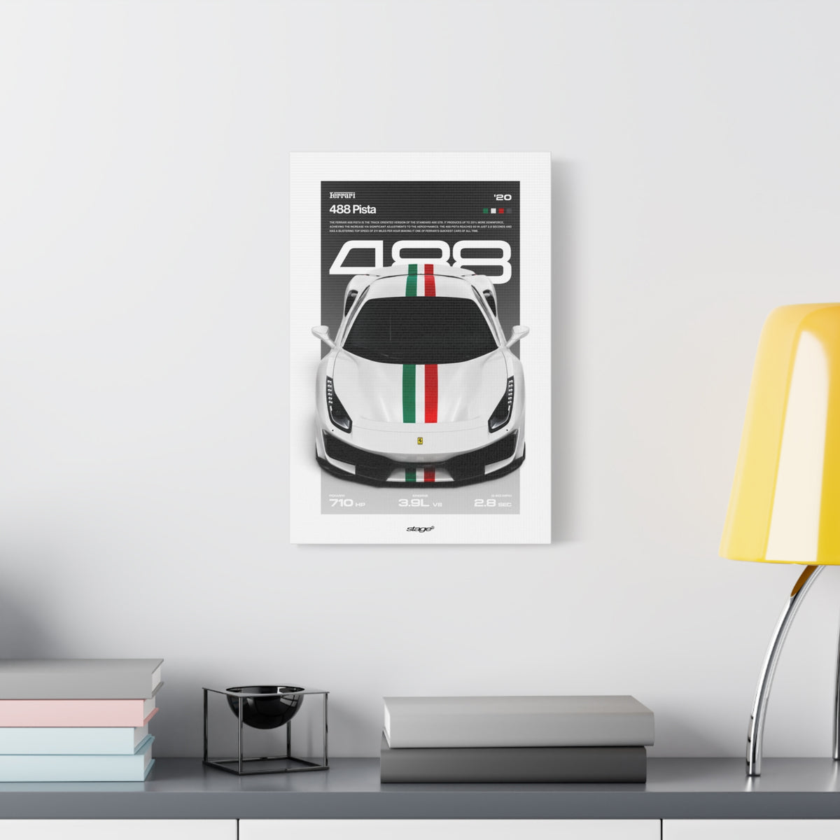 FERRARI 488 PISTA - CANVAS POSTER