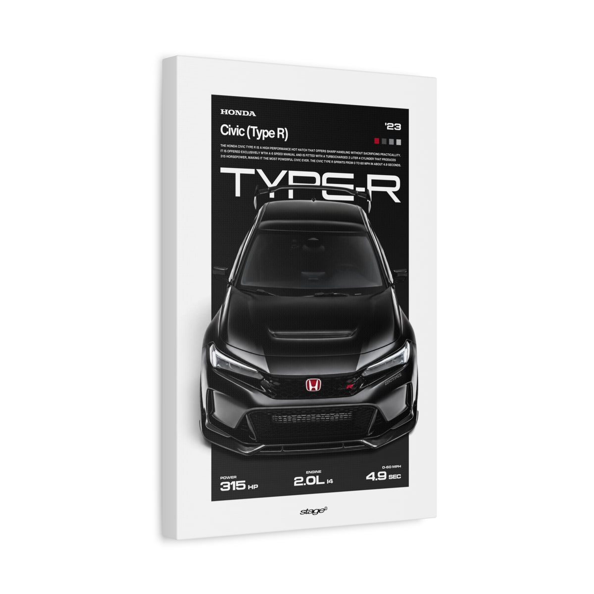 HONDA CIVIC TYPE R - CANVAS POSTER