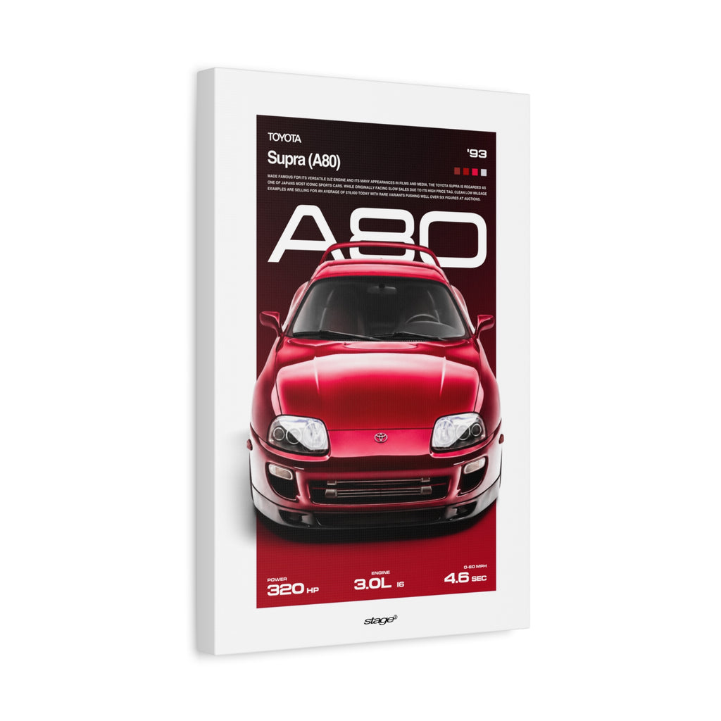 TOYOTA SUPRA A80 - CANVAS POSTER