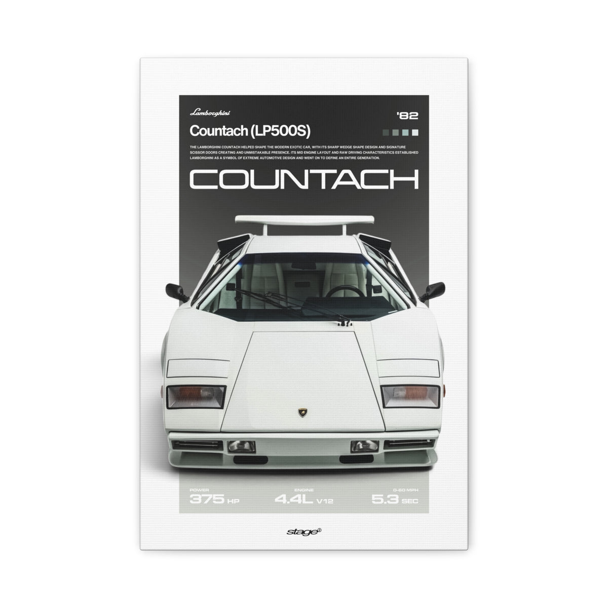 LAMBORGHINI COUNTACH - CANVAS POSTER