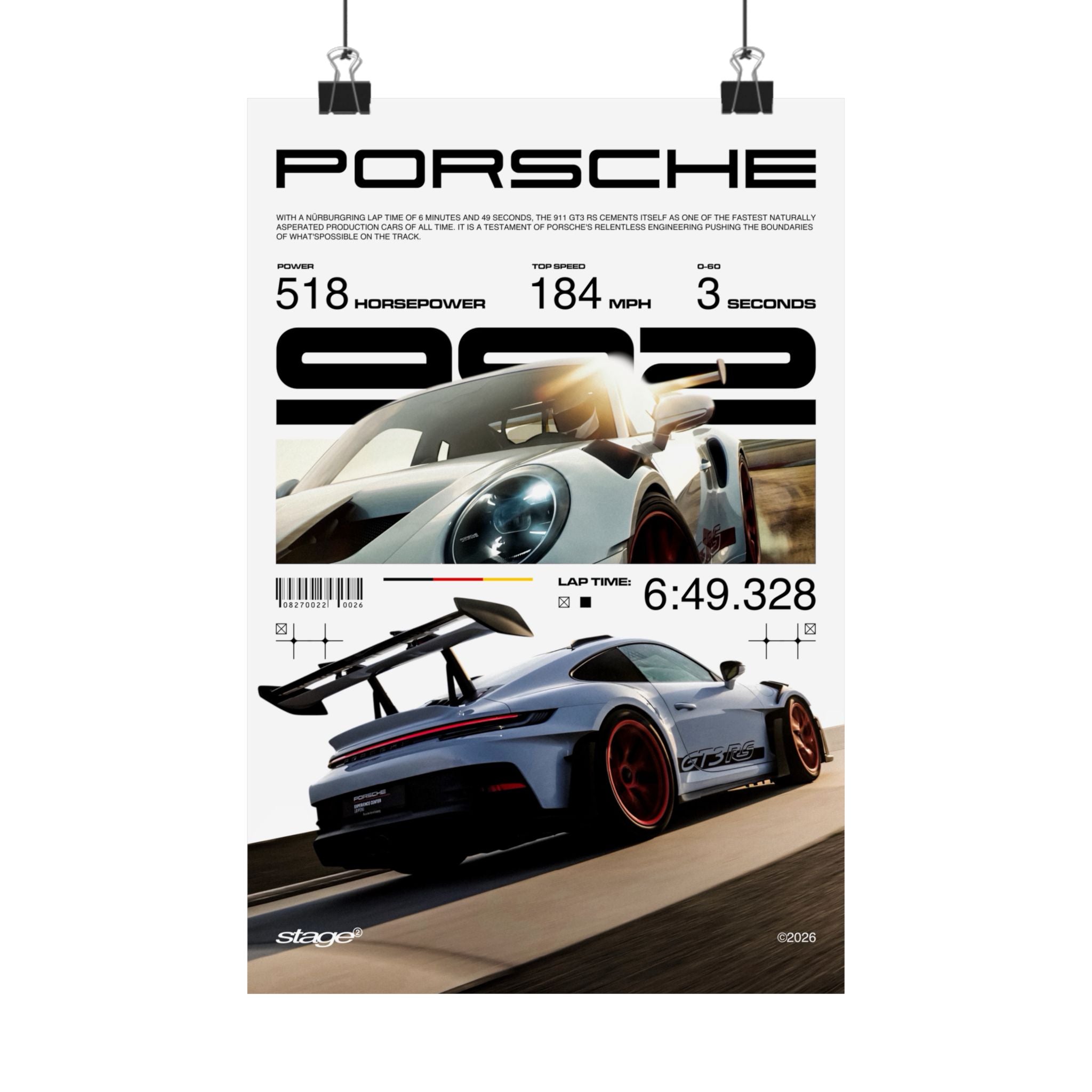 PORSCHE 992 GT3 RS (SATIN PRINT)