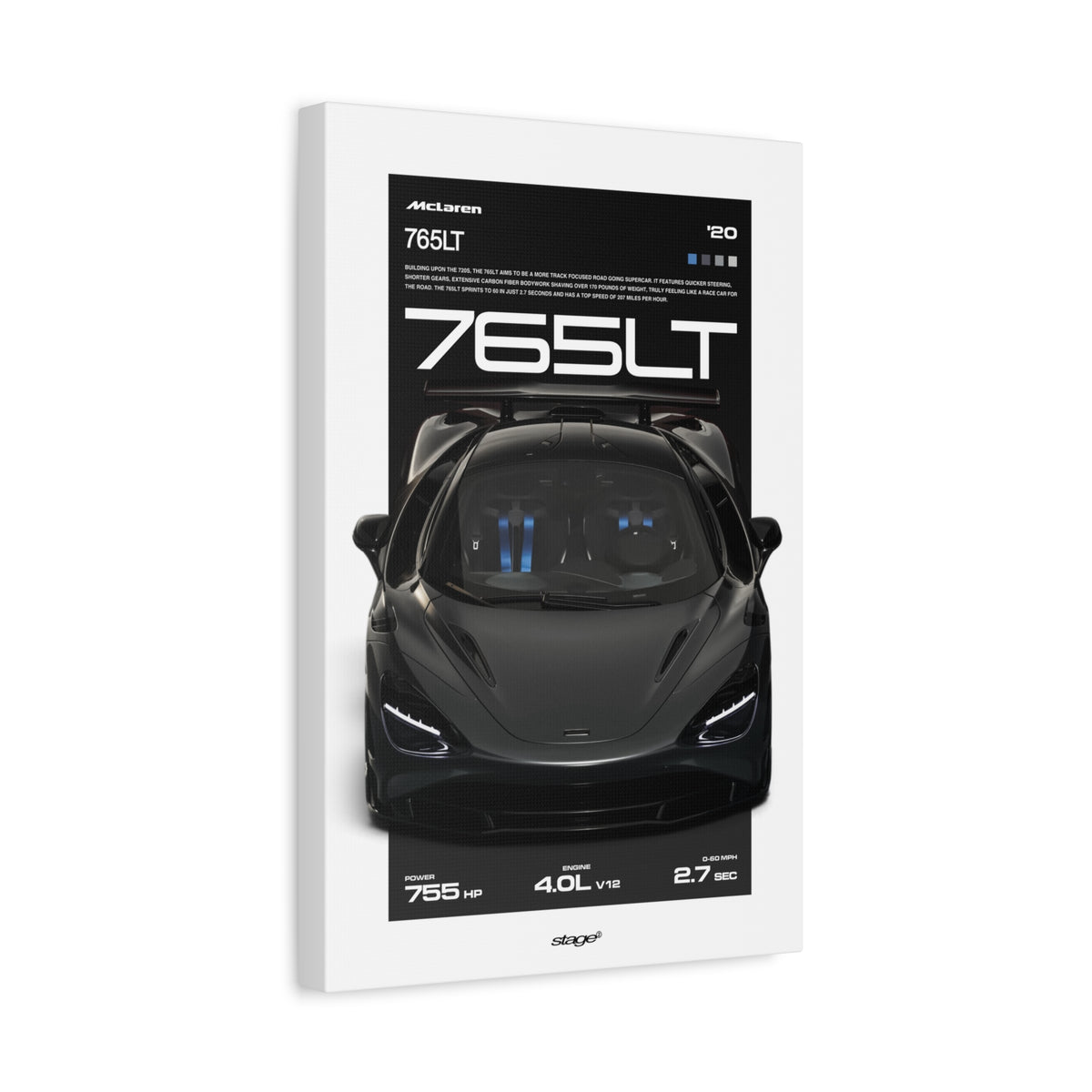MCLAREN 765LT - CANVAS POSTER
