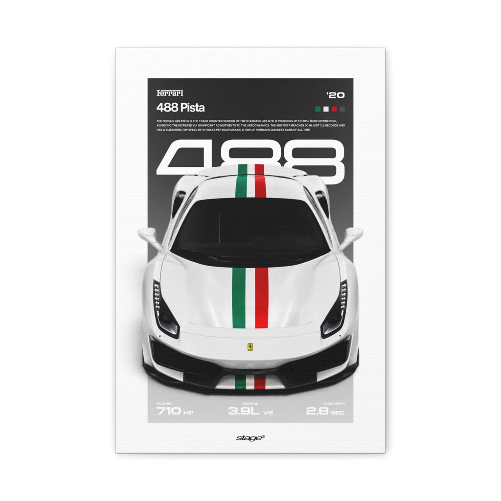 FERRARI 488 PISTA - CANVAS POSTER