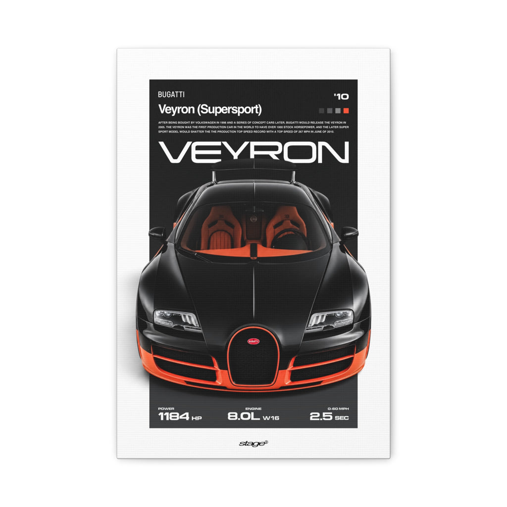 BUGATTI VEYRON SUPERSPORT - CANVAS POSTER