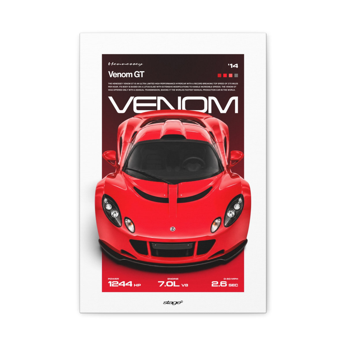 HENESSEY VENOM GT - CANVAS POSTER