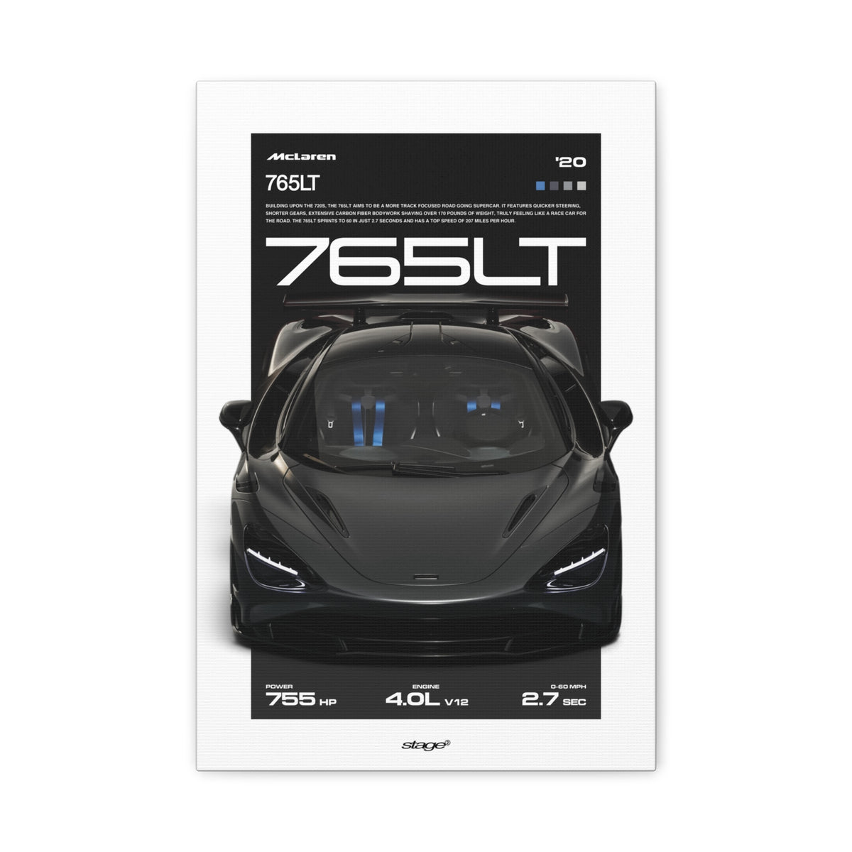 MCLAREN 765LT - CANVAS POSTER