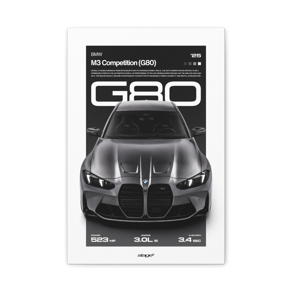 BMW M3 COMPETITION - CANVAS POSTER