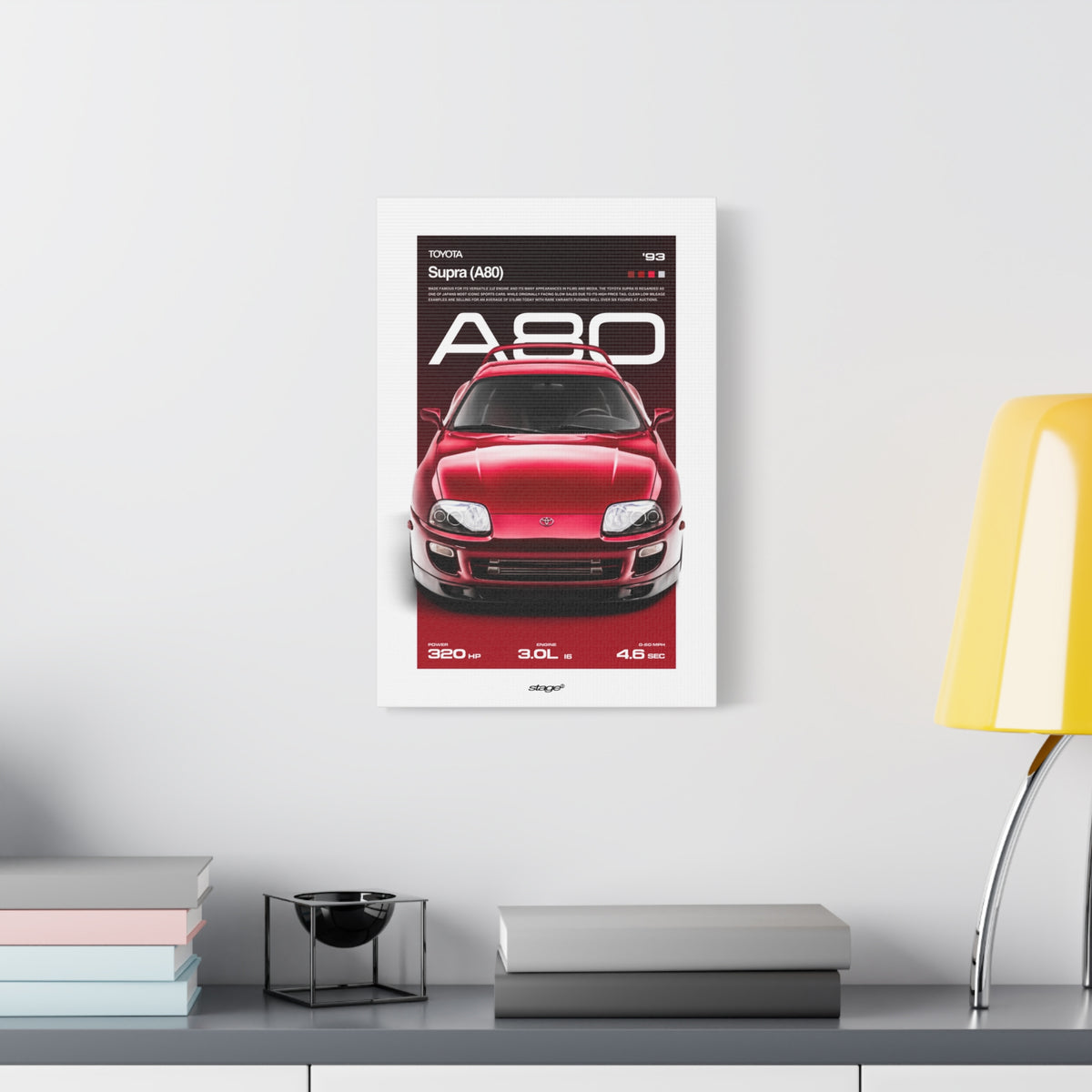TOYOTA SUPRA A80 - CANVAS POSTER