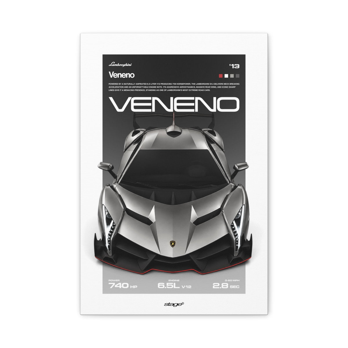 LAMBORGHINI VENENO - CANVAS POSTER