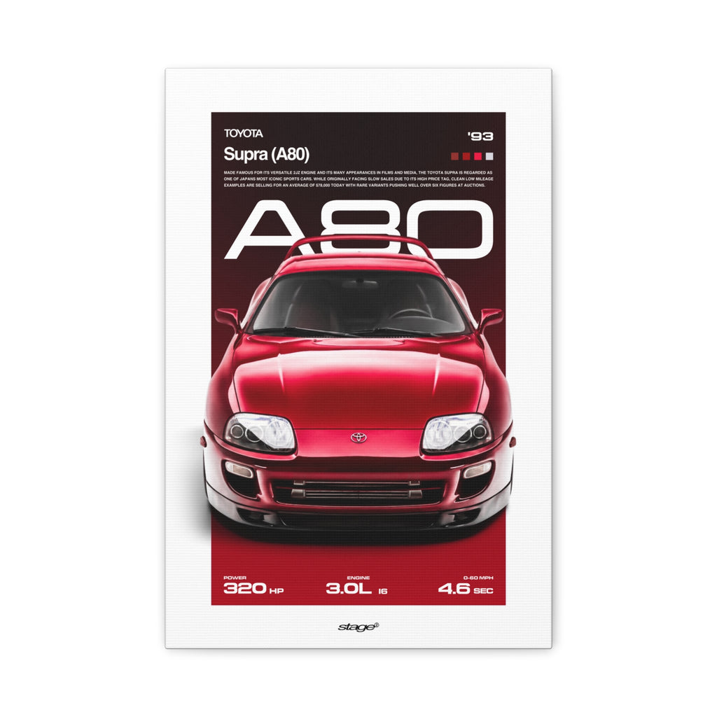 TOYOTA SUPRA A80 - CANVAS POSTER