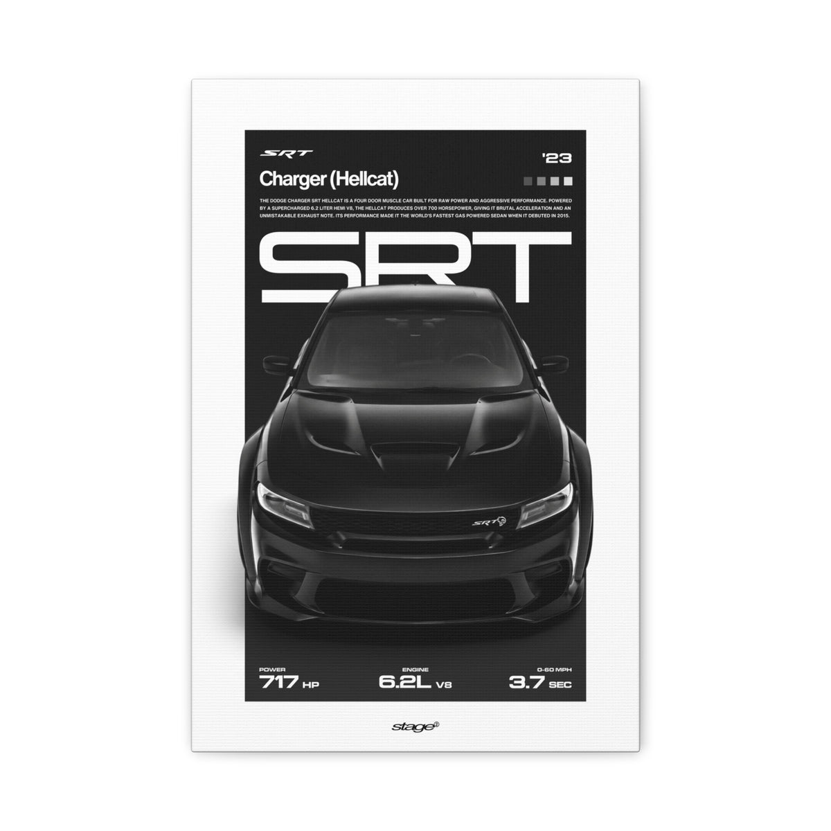 DODGE CHARGER HELLCAT - CANVAS POSTER