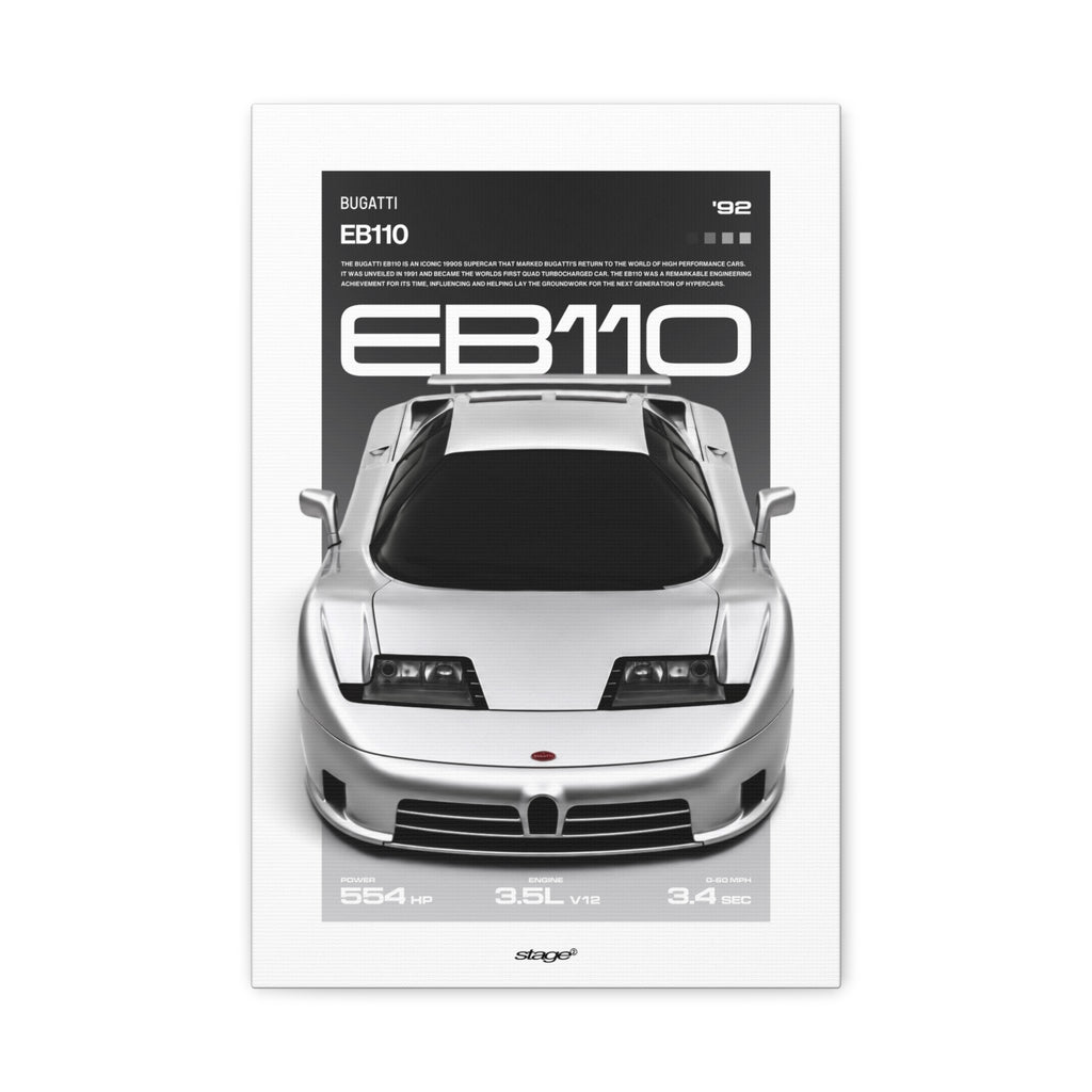 BUGATTI EB110 - CANVAS POSTER