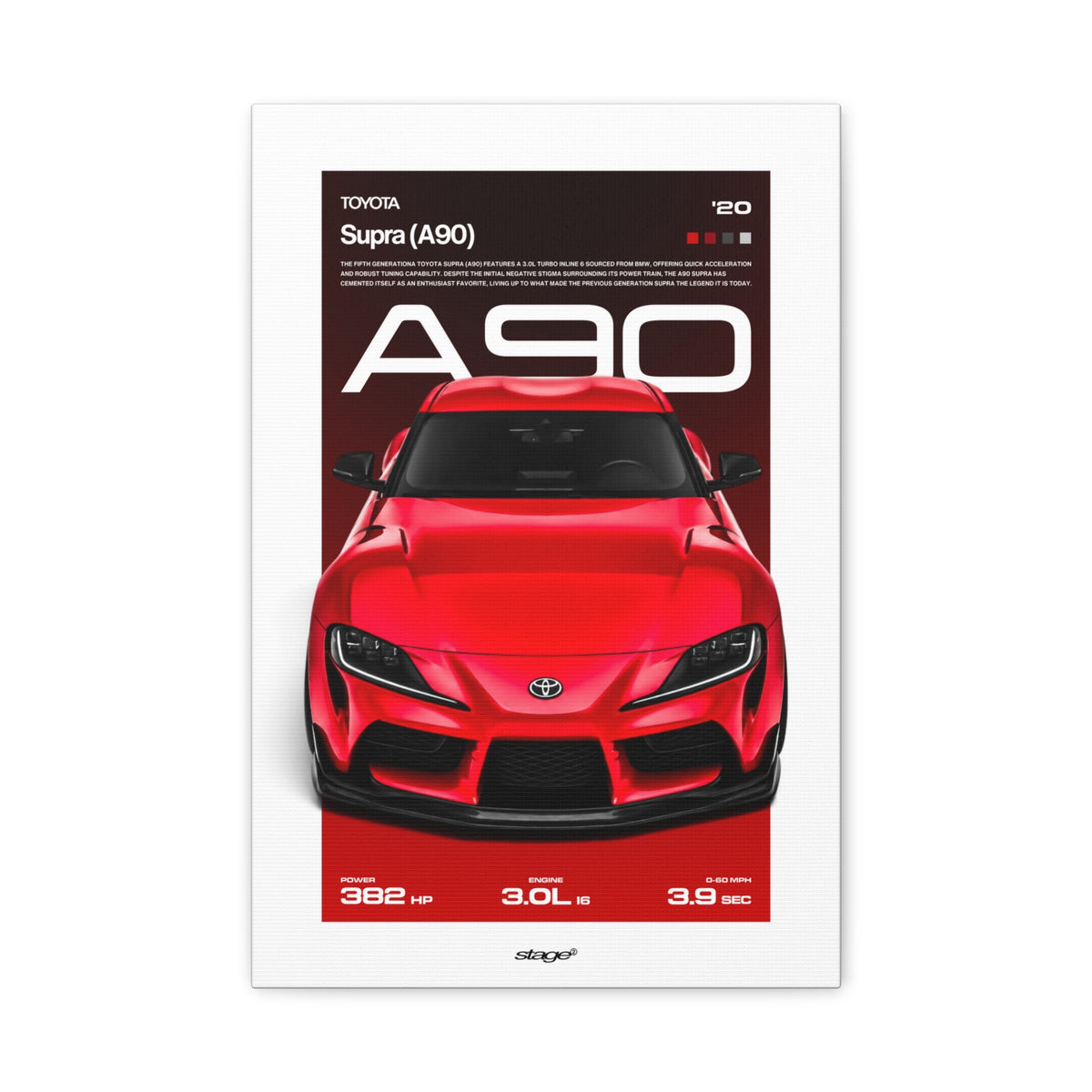 TOYOTA SUPRA A90 - CANVAS POSTER