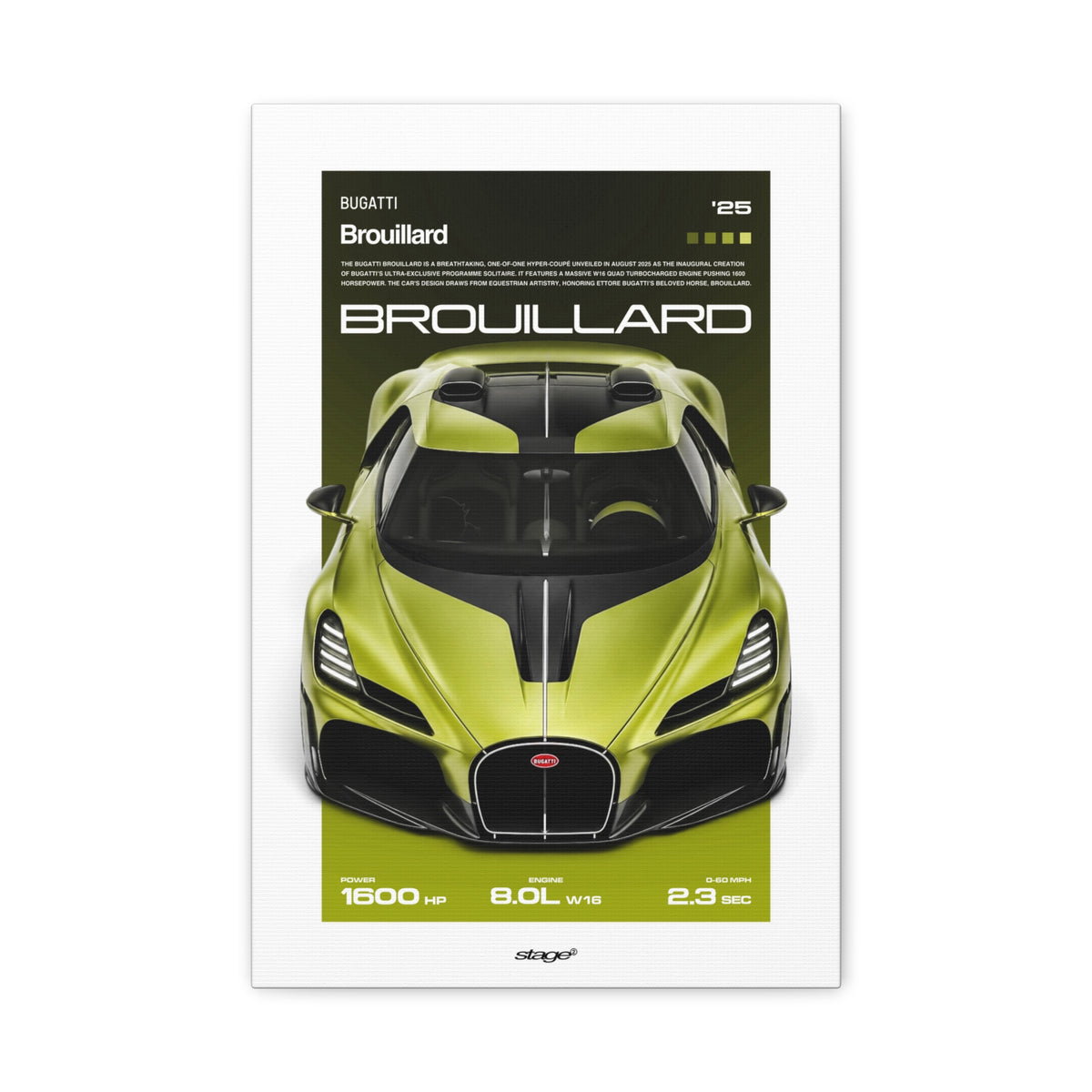 BUGATTI BROUILLARD - CANVAS POSTER