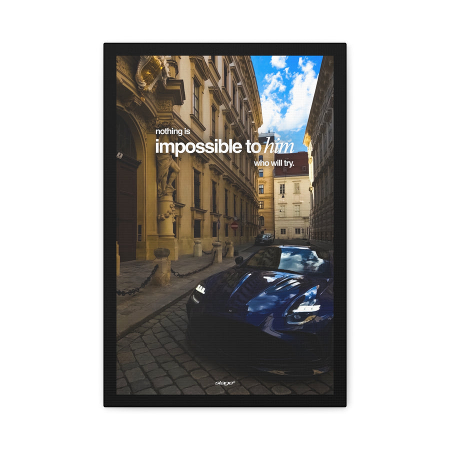 NOTHING IS IMPOSSIBLE - ASTON MARTIN CANVAS POSTER