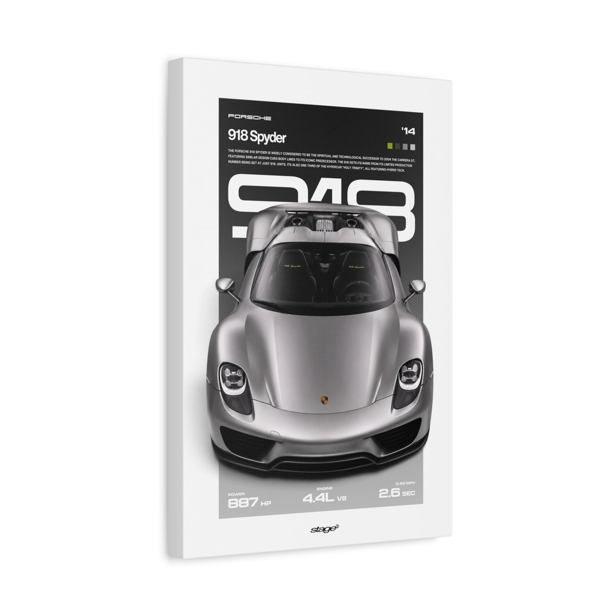 PORSCHE 918 SPYDER - CANVAS POSTER